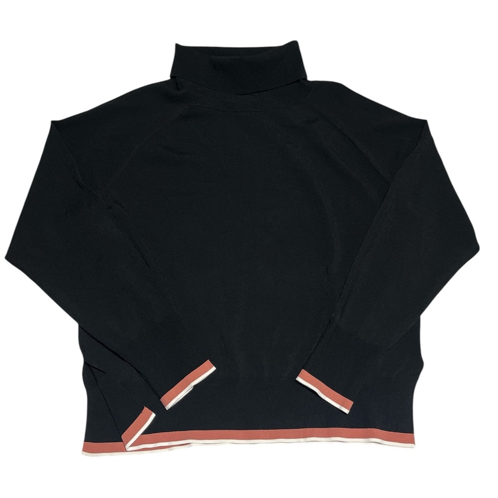 Wilfred Free Black Turtleneck Sweater w/side slits